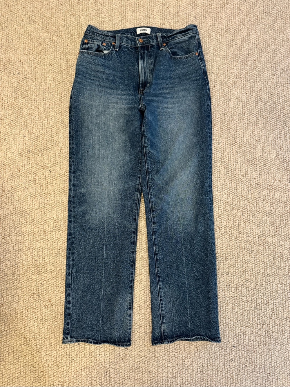 Pistola Dark Wash High-Rise Straight-Leg Jeans